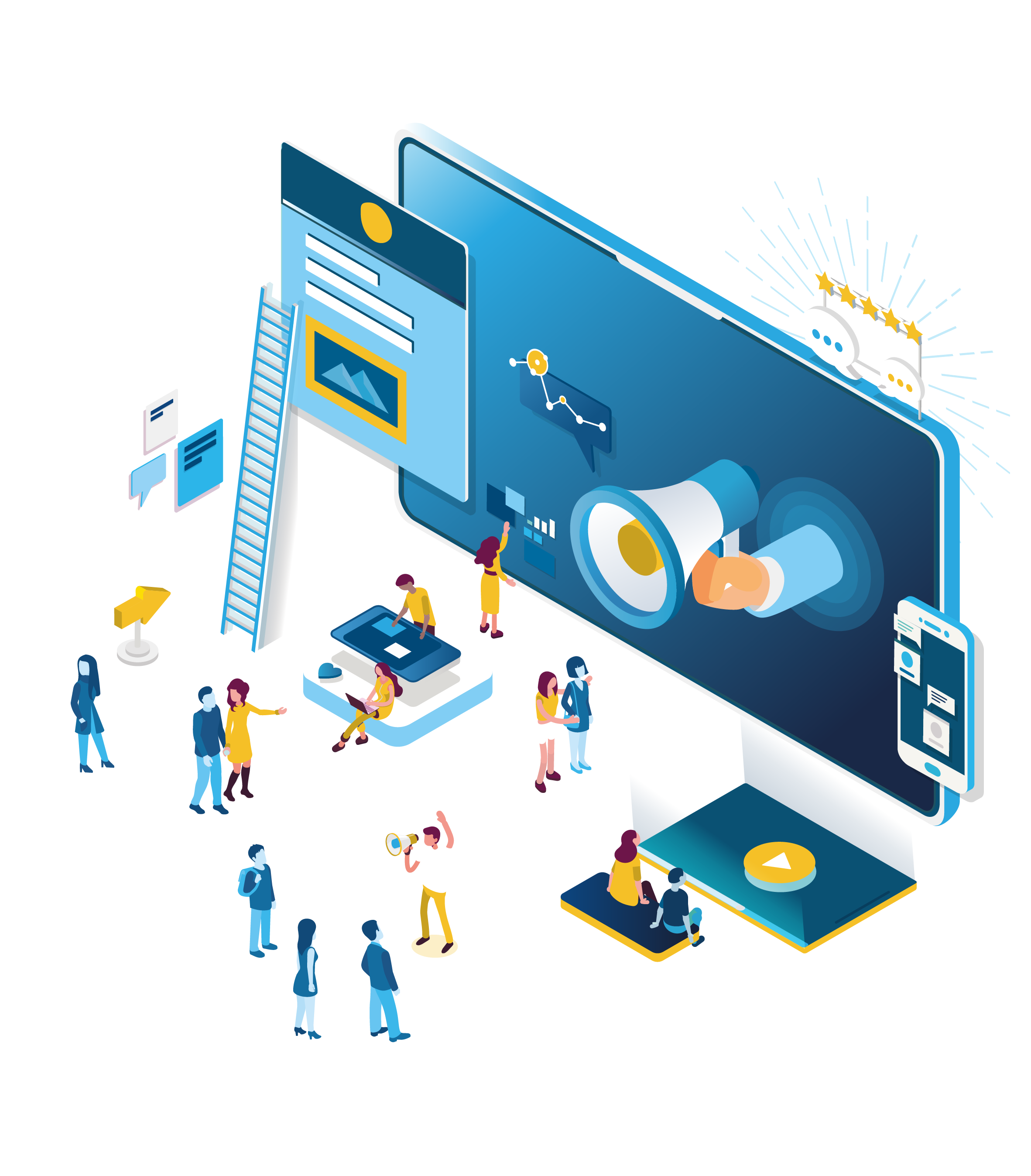Isometric Screens and People